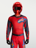 Alpinestars Racer Hunt Trikot, Motocross-Trikot für Herren, Rot und Grau, feuchtigkeitsableitend mit Mesh-Einsätzen.