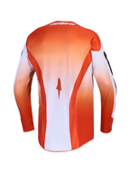 Alpinestars Racer Amber Jersey, Red and White Men's MX Jersey with moisture-wicking polyfabric and a drop tail.