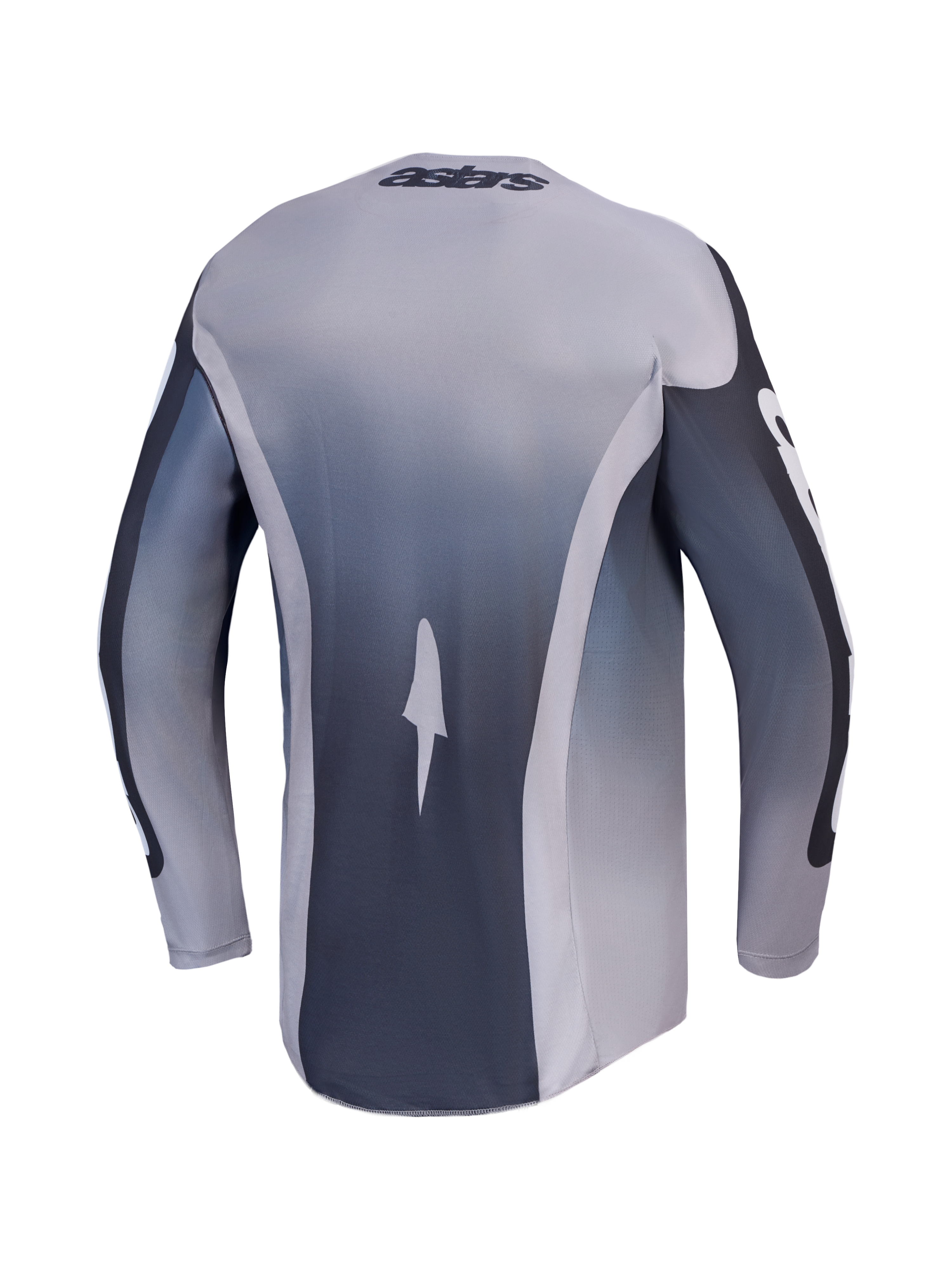 Alpinestars Racer Amber Trikot, Herren-Motocross-Trikot in Grau und Helllila, Rückansicht aus leichtem Polygewebe.
