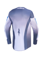 Alpinestars Racer Amber Jersey, Men's Motocross Jersey in Ash Gray and UCLA Blue, back view with breathable mesh panels.