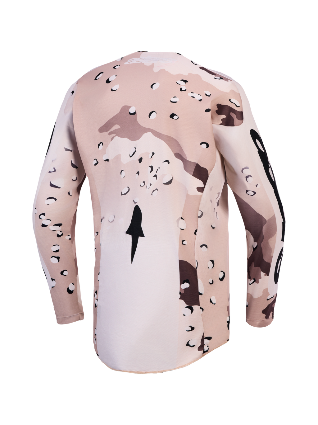 Alpinestars Racer Lone Jersey, Men's Desert Camo and Black Motocross Jersey, back view with an extended rear hem.