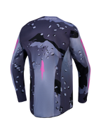 Alpinestars Racer Lone Trikot, Herren-Motocross-Trikot, Grau-Camo, Violett, Rückansicht, feuchtigkeitsableitendes Polygewebe