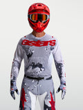 Alpinestars Racer Air Lone Trikot, Motocross-Trikot für Herren, Grau Camo und Feuerrot, atmungsaktives Mesh-Material