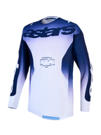Alpinestars Racer Air Amber Trikot, belüftetes Motocross-Rennoberteil für Herren, Blau und Weiß, atmungsaktives Mesh.