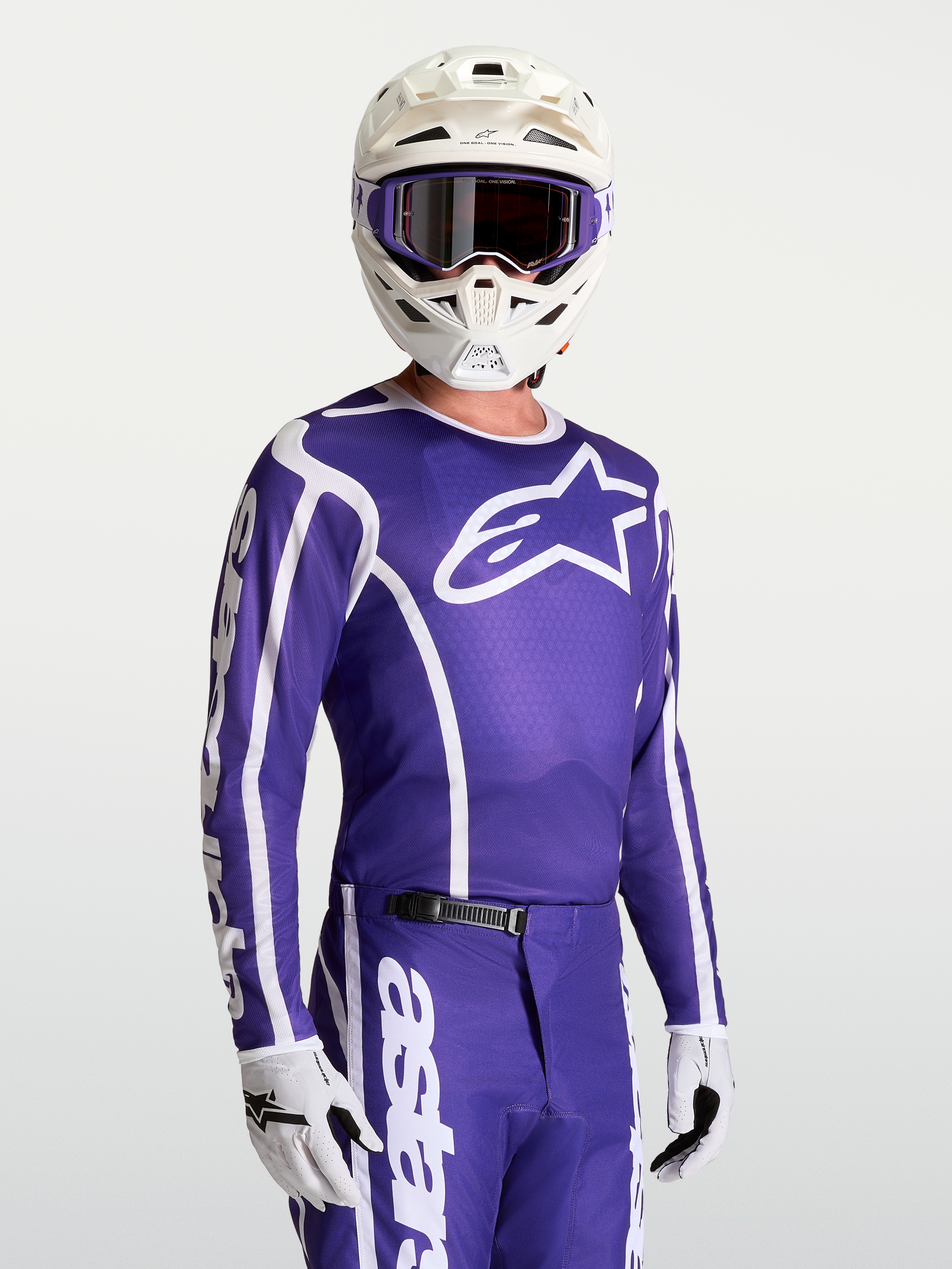 Alpinestars Fluid Apex V2 Trikot, Herren-Motocross-Trikot in Blau und Weiß, feuchtigkeitsableitendes Funktionsgewebe, sportlicher Schnitt für den Offroad-Einsatz