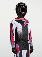 Alpinestars Fluid Drag Trikot, Motocross-Trikot für Herren, Schwarz, Weiß, Rot und Blau, atmungsaktives Funktionsmaterial.