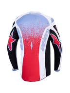 Alpinestars Fluid Drag Trikot, Motocross-Trikot, Herren, Schwarz, Rot, Weiß, atmungsaktiv mit verlängertem Rücken.