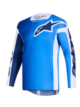 Alpinestars 2026 Racer Air Portl Trikot, Motocross-Trikot, Ucla Blau und Weiß, mit einem großen dunkelblauen Astars-Logo auf der Brust, weißen Seiteneinsätzen und leichter Mesh-Textur für hohe Luftzirkulation