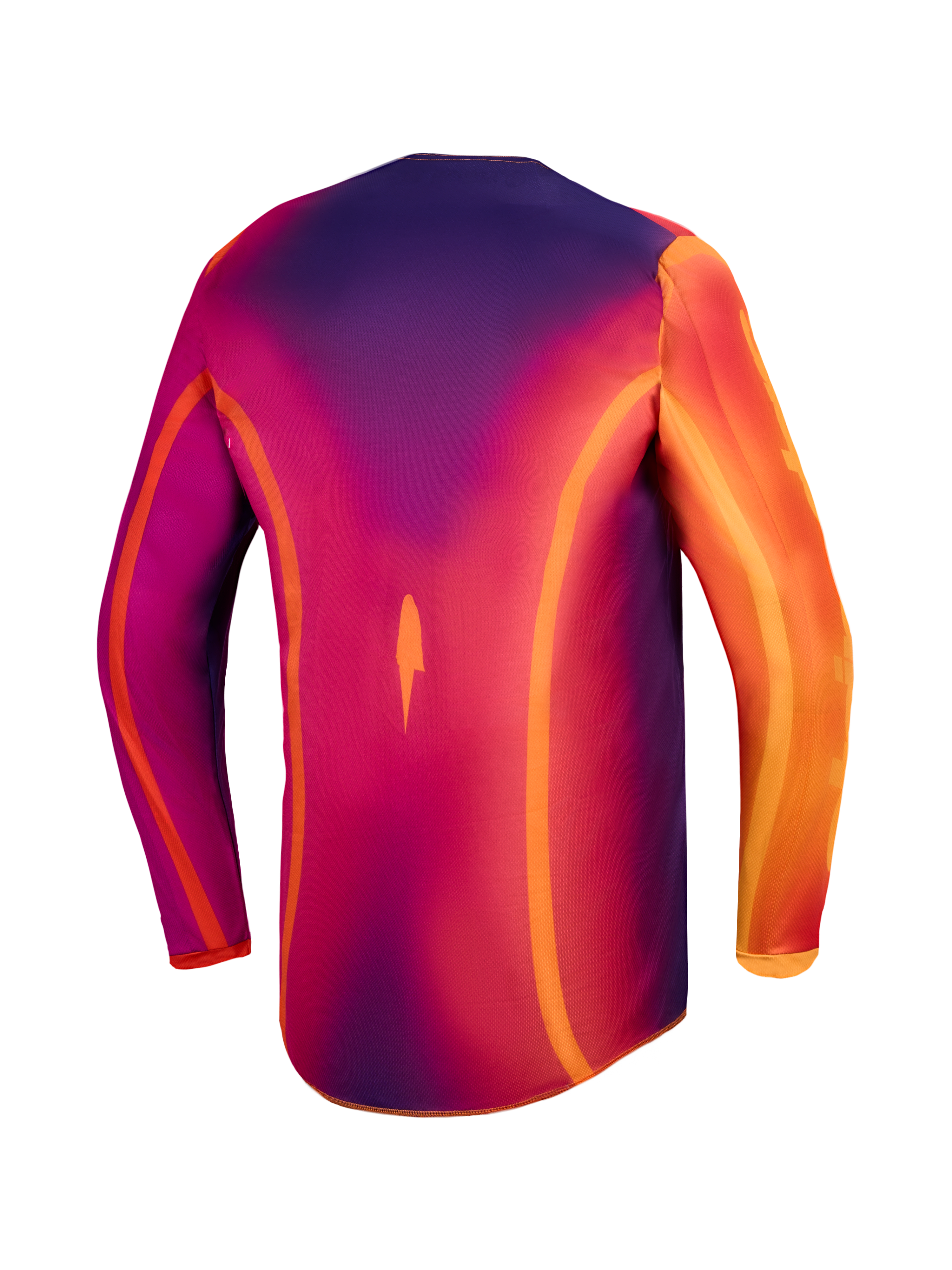 Alpinestars Fluid Kepler Trikot, Herren-Motocross-Oberteil, Lila und Orange, längerer Rückenschnitt für Offroad-Komfort.