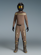 Alpinestars Supertech Air Gold Limited Edition Motocross-Set für Herren, Braun und Gold, belüftetes Mesh-Trikot und Hose mit athletischer Passform für den MX-Rennsport.