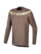 Alpinestars Limited Edition Supertech Air Gold Trikot, Motocross-Oberteil in Braun und Gold, mit lasergeschnittenen Belüftungslöchern und Stretch-Mesh-Material für Profi-Performance.