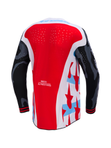 Techstar Trikot Limited Edition Beast Coast, rot-weißes Design mit Camouflage-Ärmeln und laserperforiertem Rücken.