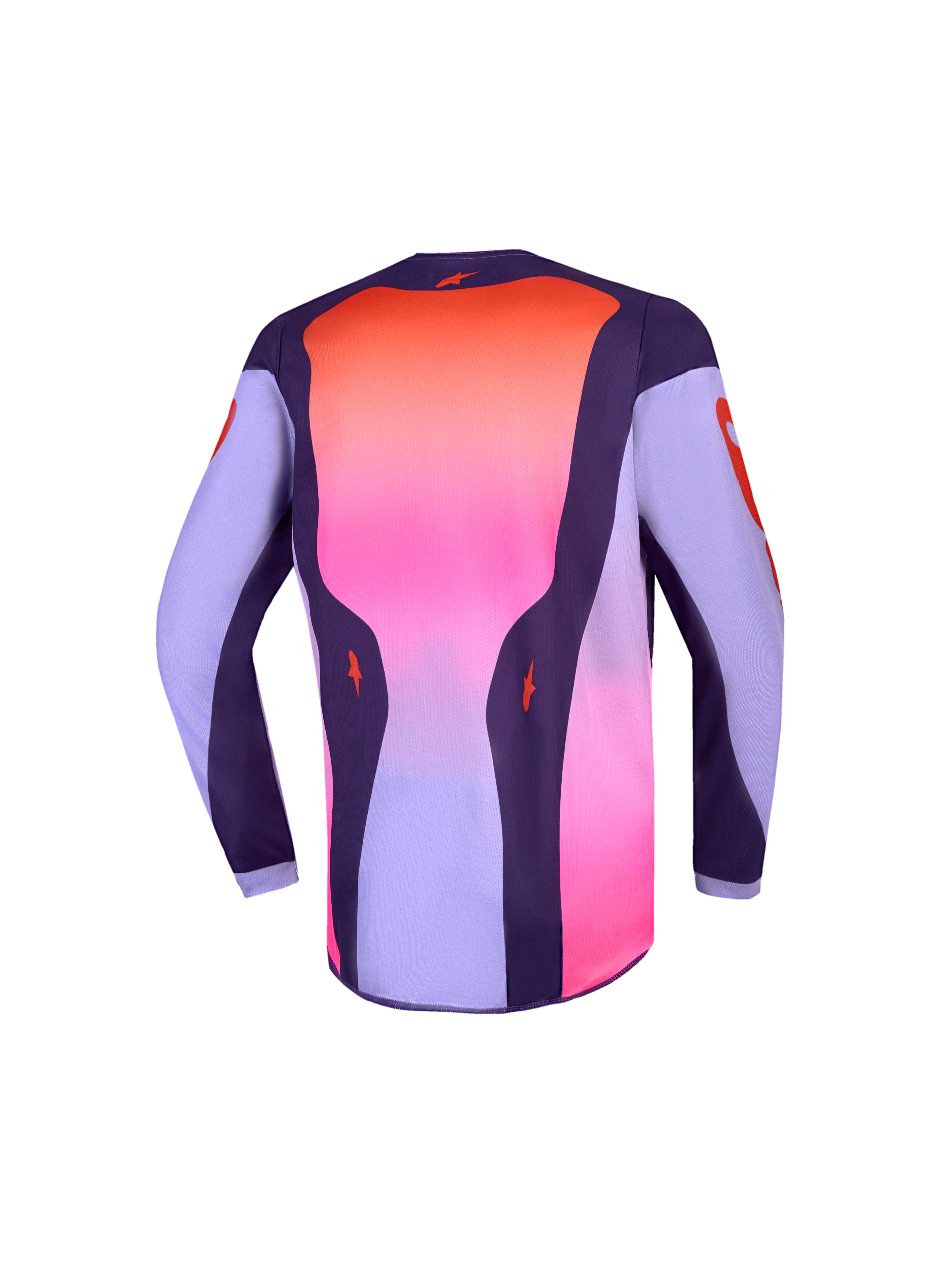 Alpinestars 2027 Youth Fluid Hunt Jersey, Motocross Racing Jersey, Youth, Purple and Pink, with technical extended rear panel.