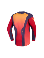 Alpinestars Fluid Hunt Jugend-Trikot und Fluid Hunt Gear Set, Motocross-Trikot für Jugendliche in Rot und Koralle, Rückansicht mit verlängertem Rücken, feuchtigkeitsableitende Polygewebekonstruktion.