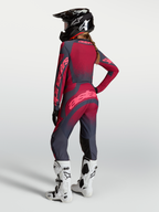 Alpinestars Stella Techstar Swan Pants, women's motocross gear, crimson and dark gray, featuring durable stretch construction.