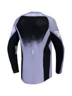 Alpinestars Stella Techstar Swan Damen-Motocross-Trikot in Hellviolett und Schwarz mit Laserperforationen am Rücken.
