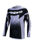 Alpinestars Stella Techstar Swan Trikot, Damen-Motocross-Oberteil, Violett und Schwarz, Swan-Grafiken, für Offroad-Racing