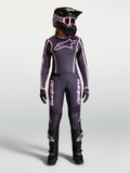 Alpinestars Stella Fluid Apex V2 Ausrüstungsset, Damen-Motocross-Bekleidung, Grau und Pink, Trikot und Hose im Offroad-Look.