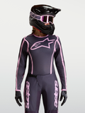 Alpinestars Stella Fluid Apex V2 Trikot, Damen-Motocross-Ausrüstung in Grau und Pink mit ergonomischer sportlicher Passform.