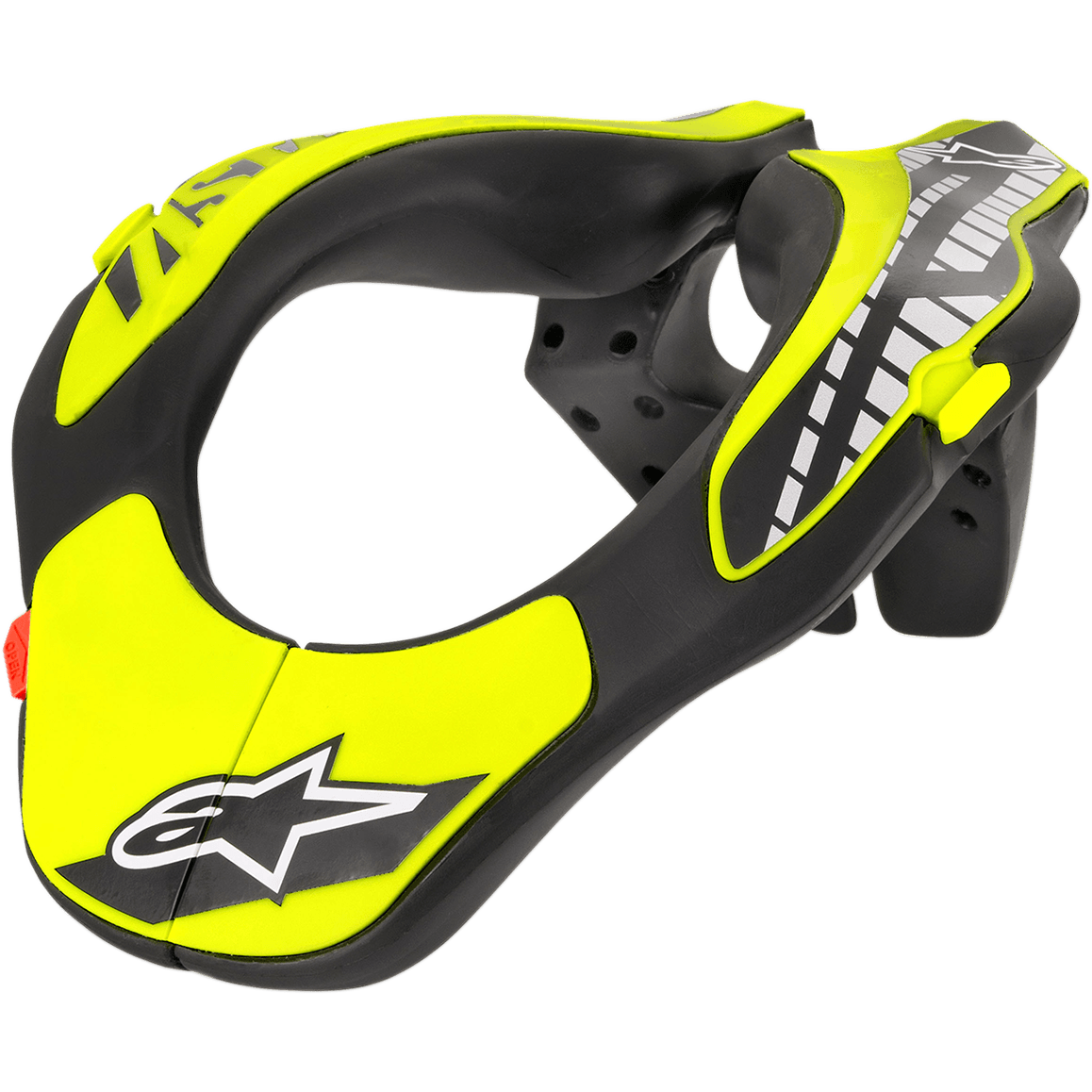 Alpinestars Youth Neck Support, Jugend-Nackenschutz für Motocross, Schwarz und Gelb Fluo, mit einem ergonomisch profilierten Rahmen und Alpinestars Stern-Logo, leichte Konstruktion für Jugend-Motocross- und Offroad-Schutz