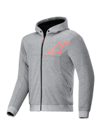 Alpinestars Chrome V2 Sport Kapuzenjacke, Urban Riding, Grau Meliert und Neonrot, Tech-Air Ready, Textil, CE-zertifiziert.