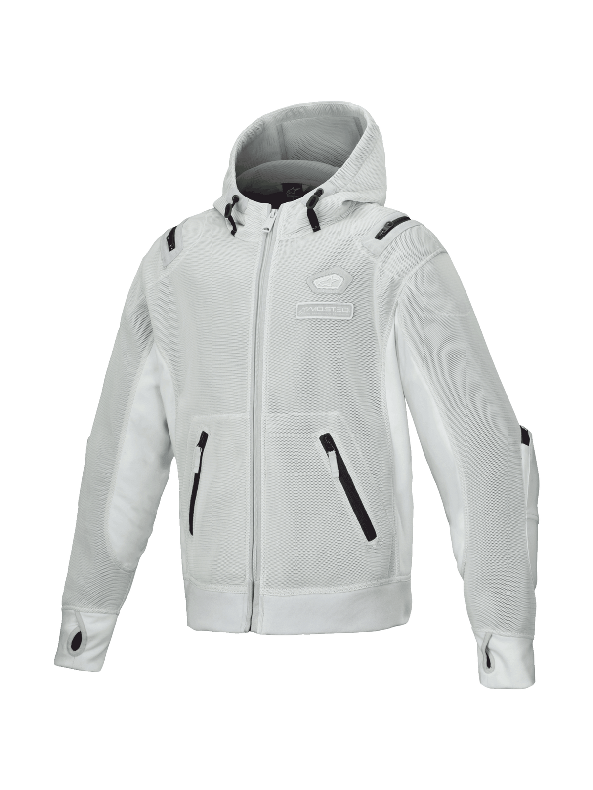 Alpinestars Moflow Air Tech Hoodie, Gray Men's Urban Motorcycle Jacket, breathable mesh and Tech-Air Ready design.