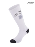 Alpinestars ZX V4 Socken, feuerfeste Autosocken, Weiß und Schwarz, FIA-zertifiziert, nahtlose Aramid-Konstruktion mit gradueller Kompression