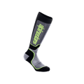 Alpinestars Youth MX Plus Socken, Motocross-Socken für Jugendliche, Schwarz, Grau und Gelb Fluo, kniehohes Performance-Design mit Rippenkonstruktion und Alpinestars-Logo, für Offroad-Motorradrennen