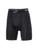 Alpinestars MX Boxer Padded, Motocross-Base-Layer, Schwarz, Kompressionsshorts mit elastischem Markenbund und weißem Logo, flache Nähte, geschmeidiger Stretch-Stoff für Komfort beim Offroad-Fahren