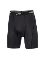 Alpinestars MX Boxer Padded, Motocross-Base-Layer, Schwarz, Kompressionsshorts mit elastischem Markenbund und weißem Logo, flache Nähte, geschmeidiger Stretch-Stoff für Komfort beim Offroad-Fahren