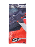Alpinestars Buff Ignite Neck Tube, multifunktionales Halstuch, Schwarz und leuchtendes Rot mit weißen Details, mit großer Stern-Grafik, Alpinestars und Buff Logos, sportliches Design für das Motorradfahren