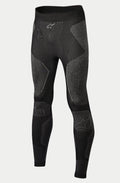 Alpinestars Ride Tech Unterteil Winter, Motorrad-Basisschicht-Hose, Schwarz und Grau, mit Dual-Density-Strickeinsätzen und strukturierten Mustern, nahtlose Konstruktion, Alpinestars-Logos am Bund und an den Schienbeinen, entwickelt für Fahrten bei kaltem Wetter