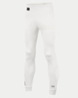 Alpinestars Race Bottom FIA, Auto Racing Base Layer Pants, White, featuring black FIA label on hip and branding on the lower leg, lightweight and breathable fireproof textile for professional motorsport
