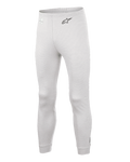 Alpinestars Race V3 Unterteil, Auto-Rennsport-Basisschicht-Hose, Weiß, strukturiertes flammhemmendes Material, schwarzes A-Star-Logo auf der Hüfte, gerippte Knöchelbündchen und Taillenbund, leichte technische Funktionsunterwäsche