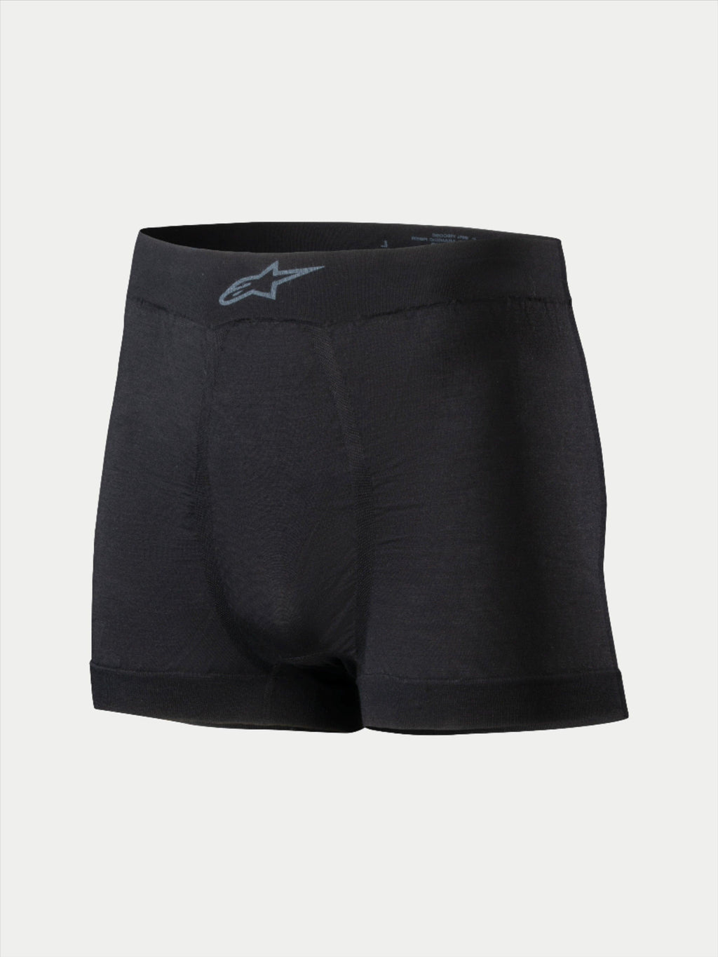 Alpinestars TECH ZX Boxer, Motorsport-Base-Layer-Unterwäsche, Schwarz, mit grauem Alpinestars-Logo am Bund, leichtes, flammhemmendes Gewebe, FIA 8856-2018 zertifizierte Motorsportbekleidung