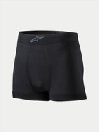 Alpinestars TECH ZX Boxer, Motorsport-Base-Layer-Unterwäsche, Schwarz, mit grauem Alpinestars-Logo am Bund, leichtes, flammhemmendes Gewebe, FIA 8856-2018 zertifizierte Motorsportbekleidung