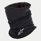 Alpinestars Tech Neck Warmer, Schwarz, Motorrad-Halswärmer mit Fleece-Futter, weiß gesticktes Alpinestars-Logo, kleine Luftlöcher für Atmungsaktivität, elastische Konstruktion für Windschutz