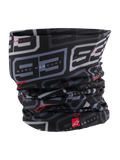 Alpinestars MM93 Neck Tube, Motorrad-Halswärmer, Schwarz, Anthrazit und leuchtendes Rot, mit wiederkehrendem grauen „93“-Muster und Marc Marquez Branding, roten Alpinestars-Logos, leichtes seidiges Material für Straßenfahrten im Frühjahr und Sommer