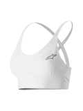 Alpinestars Stella TECH ZX Bra, Motorsport-Baselayer für Damen, Weiß, mit kleinem grauem Stern-Logo, leichtes, flammhemmendes LENZING™ FR-Gewebe, dünne Träger und stützendes Band für professionelle Performance im Autorennsport