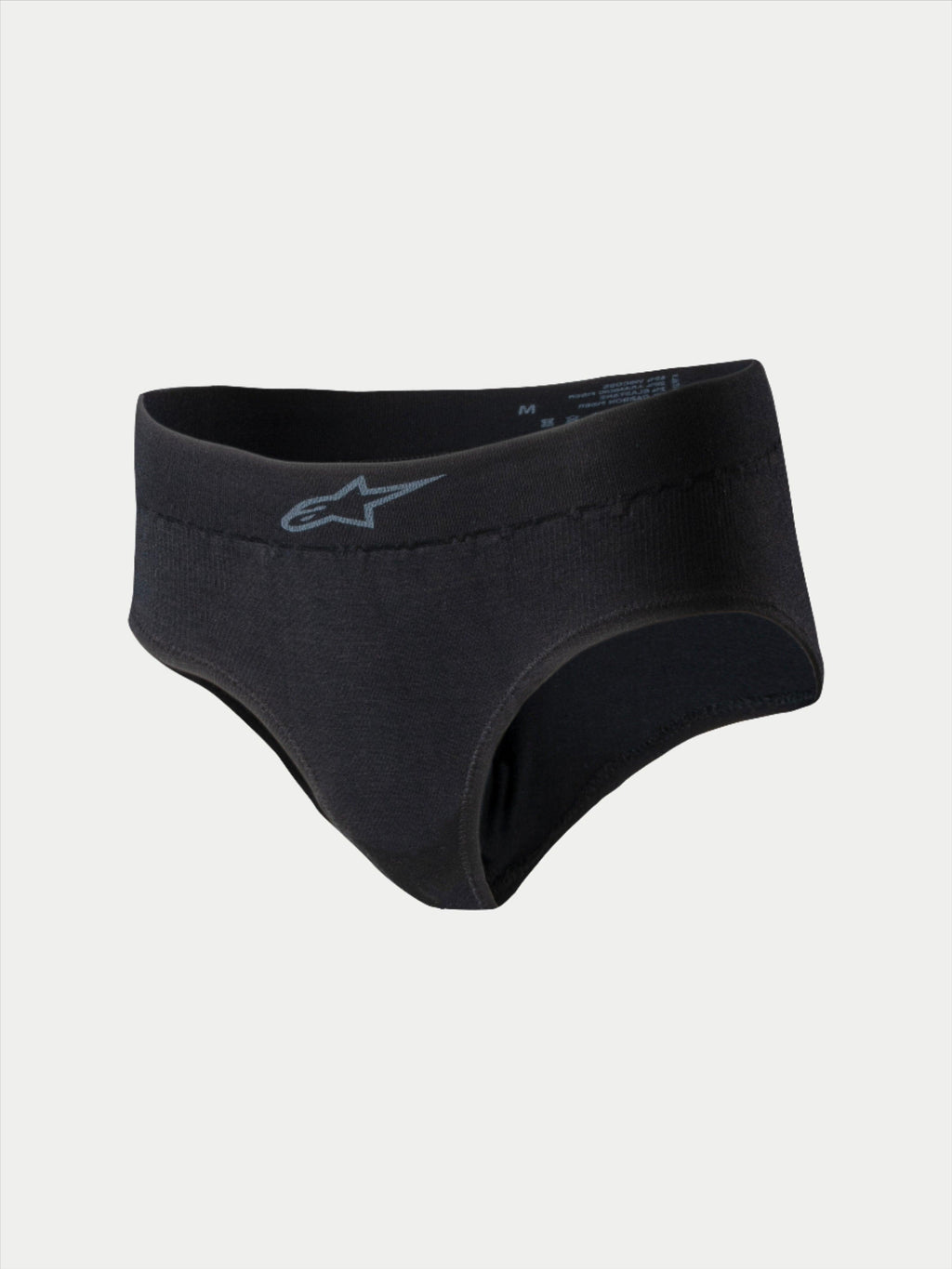 Alpinestars Stella TECH ZX Slips, Damen-Rennunterwäsche, Schwarz mit grauem Logo am Bund, leichte feuerfeste Basisschicht, FIA 8856-2018 zertifiziert, entwickelt für Performance im Automobilsport