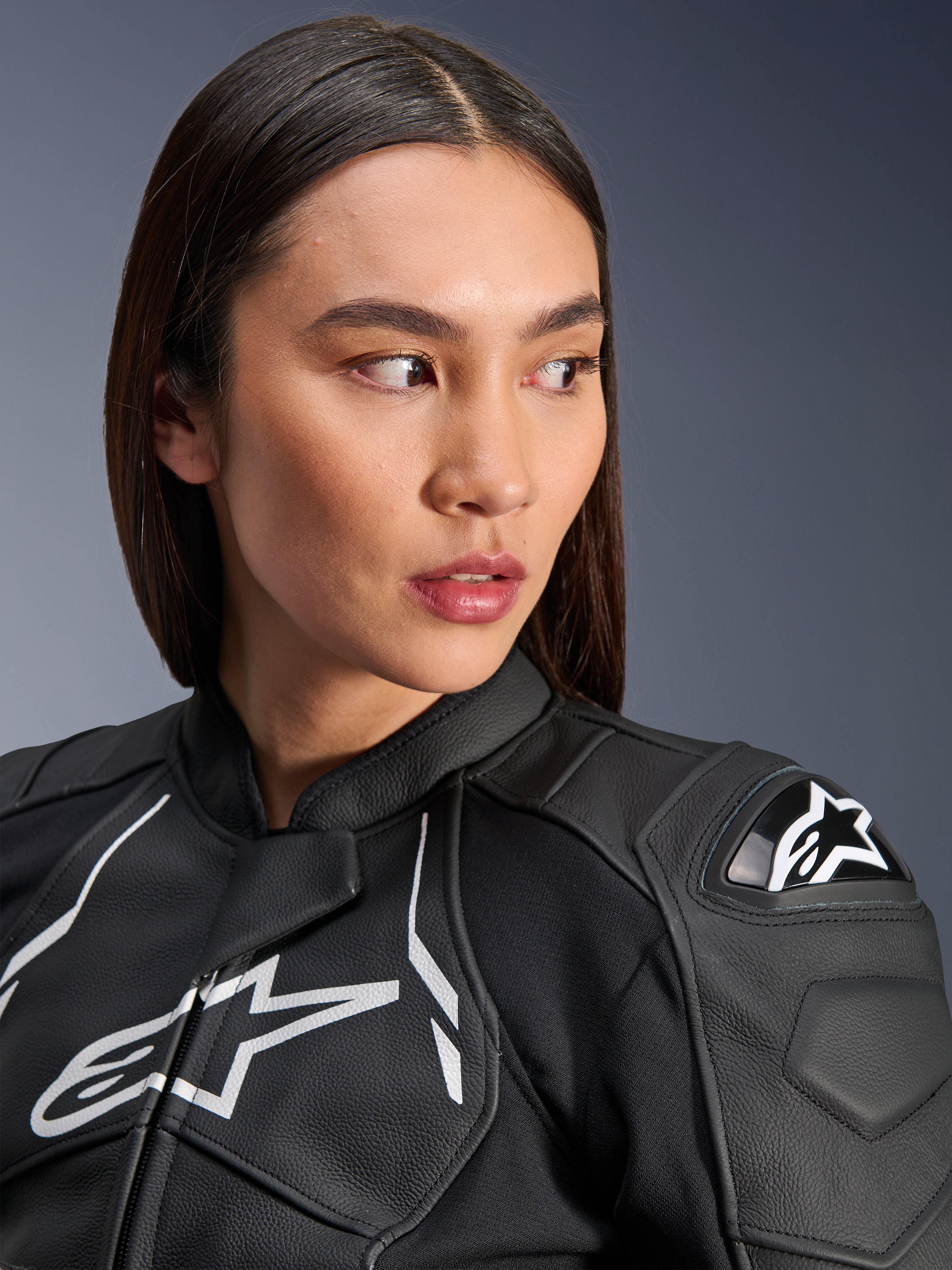 Stella Dusk Leather - Black Motorcycle Jacket | Alpinestars®