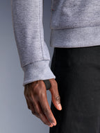 Alpinestars Chrome V2 Sport Hoodie, Gray Heather, close-up of ribbed sleeve cuff with integrated black thumb loop for secure fit, tech fleece material, urban motorcycle gear