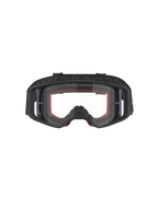 Alpinestars Supertech Corp Goggles, Motocross-Brille, Schwarz und Grau mit klarem Glas, Frontansicht mit rotem Innenschaum und breitem schwarzem verstellbarem Band, Hochleistungs-Offroad-Brille