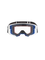 Alpinestars Supertech Corp Goggles, Motocross-Brille, Blau, Weiß und Orange mit klarem Glas, schwarzes Band mit weißem Logo, professionelle Offroad-Rennbrille mit weitem Sichtfeld und doppelt eingespritztem Rahmendesign