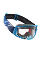 Alpinestars Supertech Dura Air Schutzbrille Fluid, Motocross-Rennsport, Blau und Weiß, klare Polycarbonat-Linse, breites Band