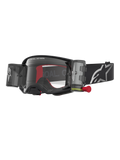Alpinestars Supertech Firma Schutzbrille Roll-Off, Motocross-Brille, Schwarz und Silber, klare Scheibe, Roll-Off-System.