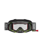 Alpinestars Supertech Firma Roll-Off Schutzbrille in Schwarz und Gelb Fluo für Motocross mit klarer Linse.