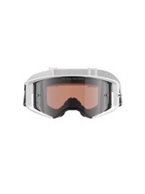 Alpinestars Supertech Corp Goggles Absolute Vision, Motocross-Brille, Weiß und Silber verspiegelt, Vorderansicht mit weißem Rahmen und silber verspiegelter Scheibe mit dem Schriftzug „ONE GOAL. ONE VISION.“, verstellbares weißes Band mit Alpinestars-Logo, Hochleistungs-Schutzausrüstung für den Offroad-Rennsport