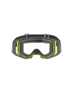 Alpinestars Supertech Stream Goggles, Motocross-Brille, grauer und neongelber Rahmen mit klarer Scheibe, Frontansicht mit weitem Sichtfeld und technischer Rahmenkonstruktion, Augenschutz für Offroad-Rennsport