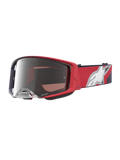Alpinestars Supertech Hiten Schutzbrille, Motocross, Rot und Schwarz, verspiegelte silberne Scheibe für Offroad-Rennen.